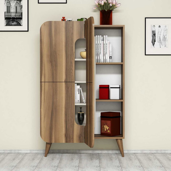 Hanah Home Armario Multiusos Mine - Nogal, Crema